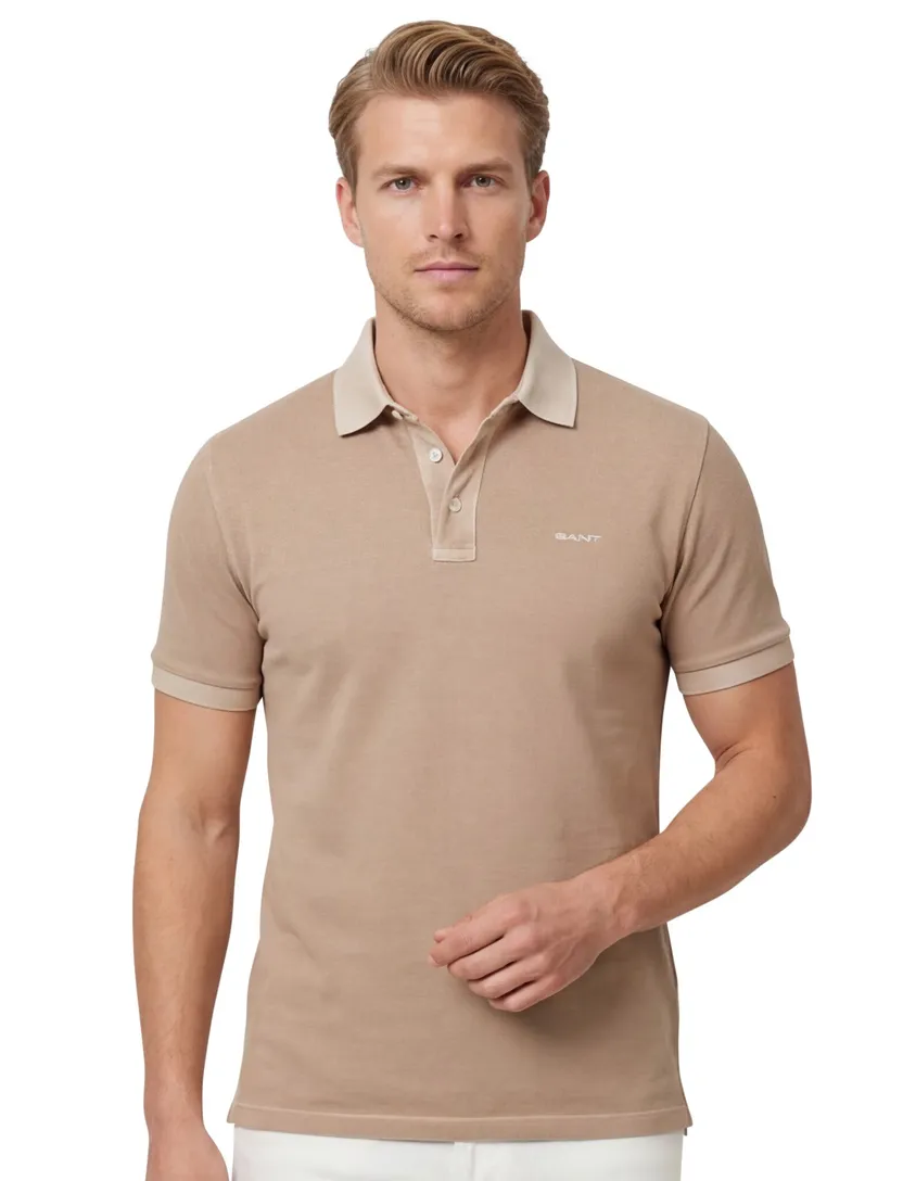 Gant polo beige effen Sunfaded SS Polo