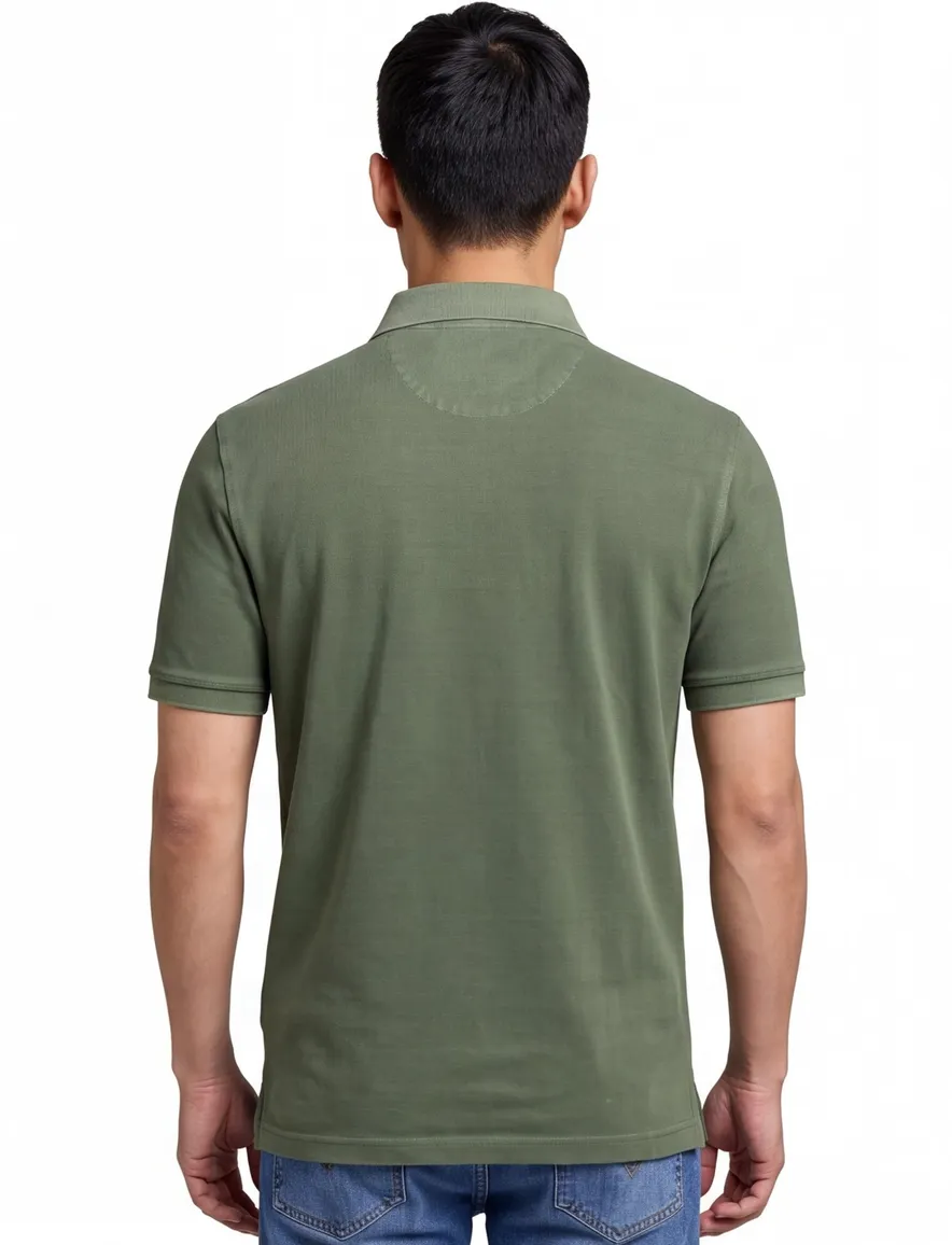Gant polo groen effen 3 knoops Sunfaded SS korte mouw