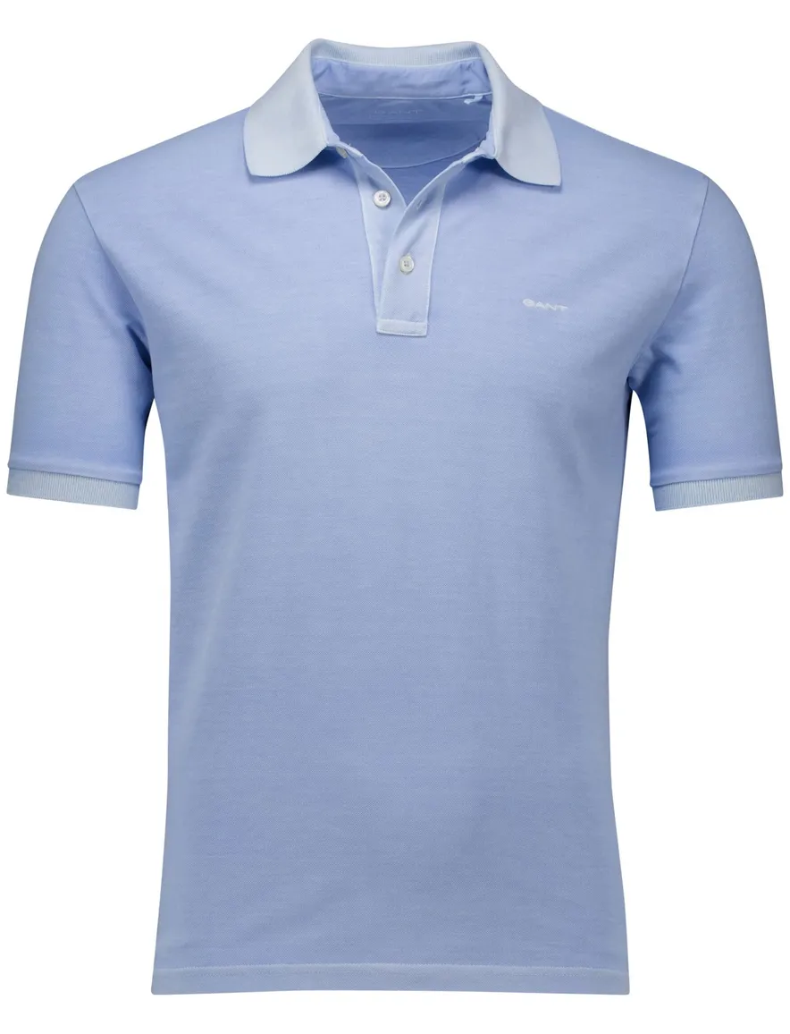 Gant polo lichtblauw Sunfaded SS Polo effen korte mouw