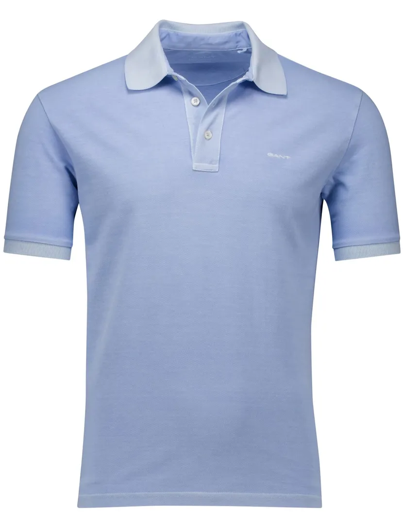 Gant polo lichtblauw Sunfaded SS Polo effen v-hals