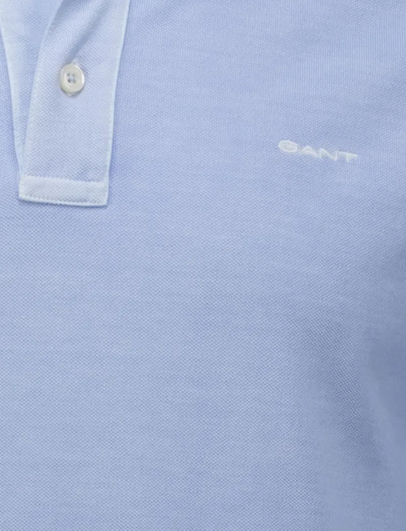 Gant polo lichtblauw Sunfaded SS Polo effen v-hals