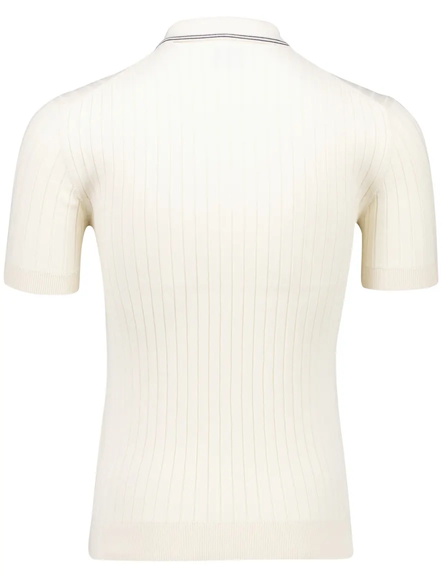Gant poloshirt creme katoen gebreid