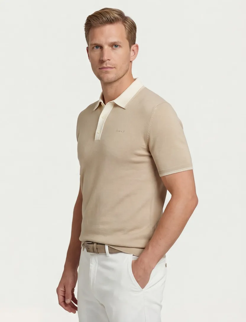 beige elegante Gant polo modal blend