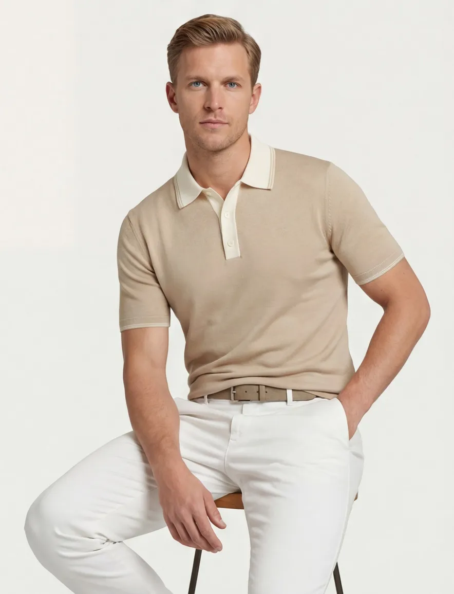 elegante Gant polo beige modal blend