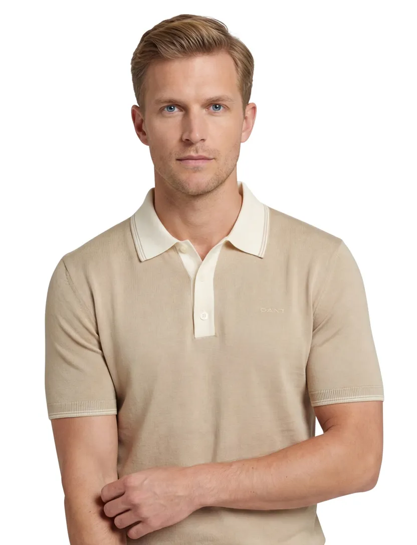beige elegante Gant polo modal blend