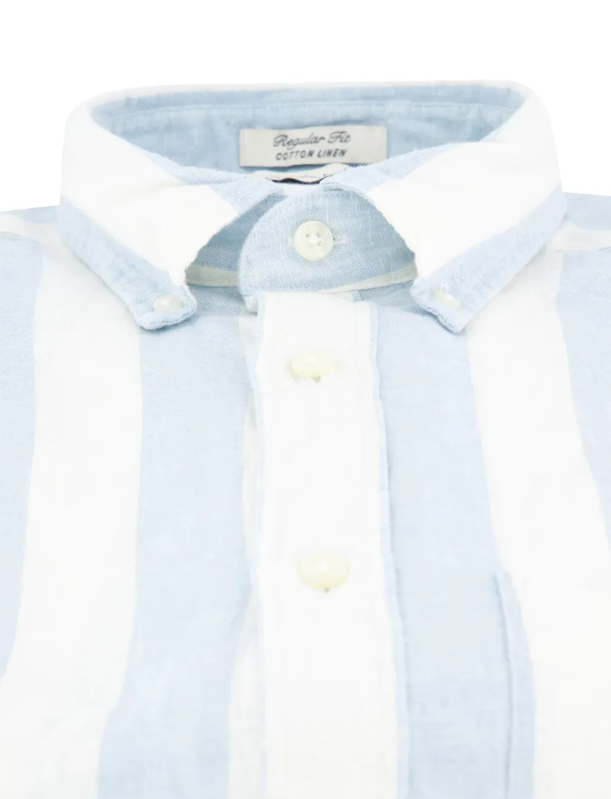 Gant overhemd lichtblauwe strepen button-down