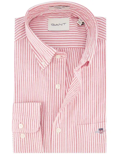 Gant Gant rood/wit gestreept overhemd