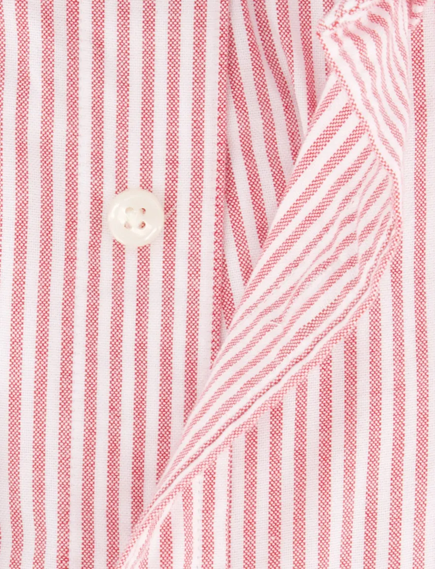 Gant overhemd rood/wit gestreept