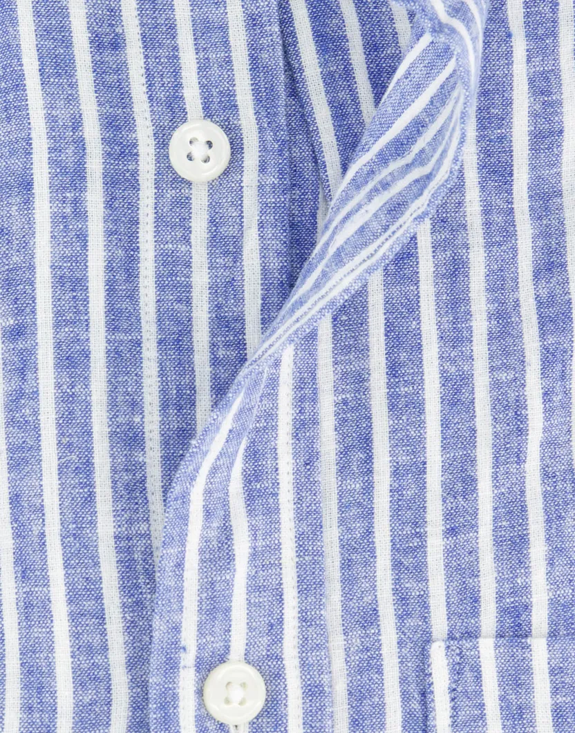 Gant overhemd linnen blauw lange mouw