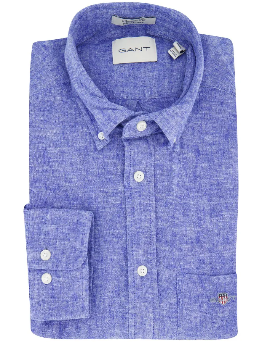 Gant overhemd blauw regular fit