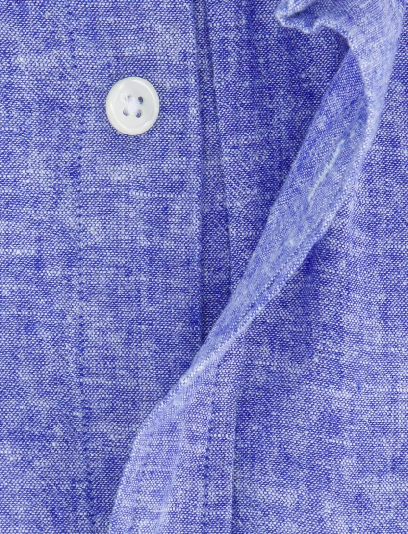 Gant linnen overhemd blauw regular fit