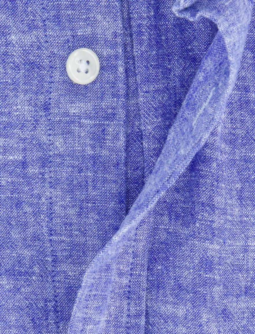 Gant overhemd blauw regular fit linnen
