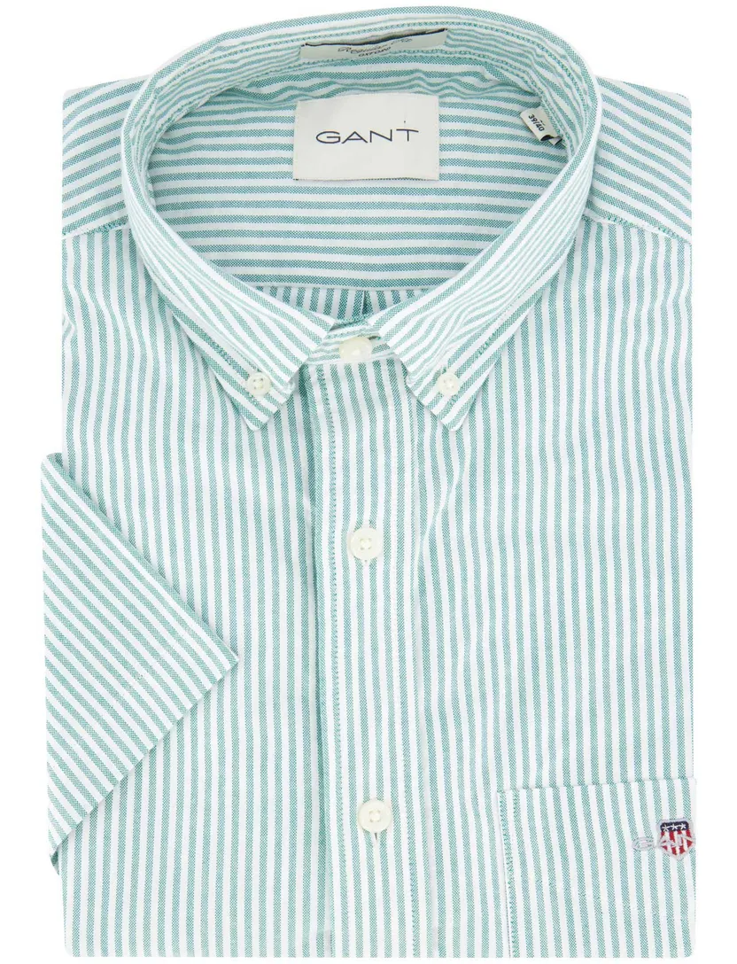 Gant Regular Fit overhemd korte mouw mint turquoise