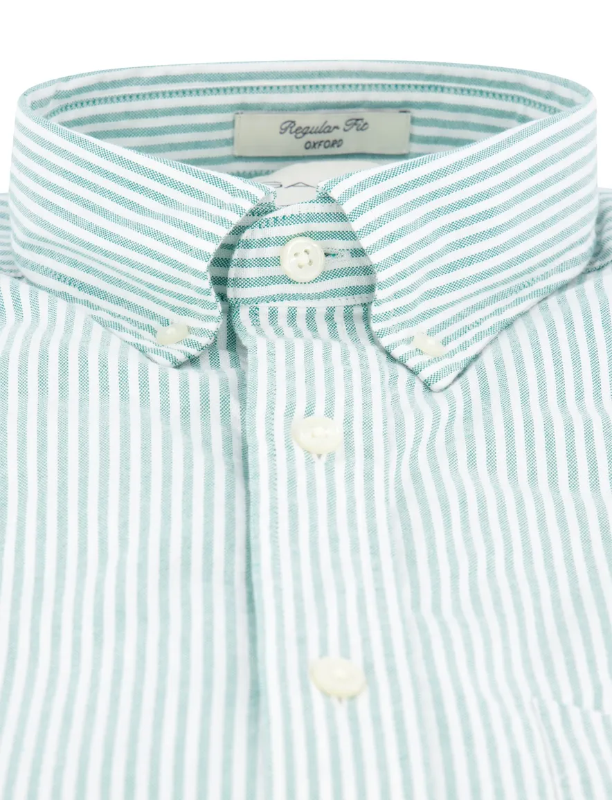 Gant overhemd turquoise korte mouw regular fit