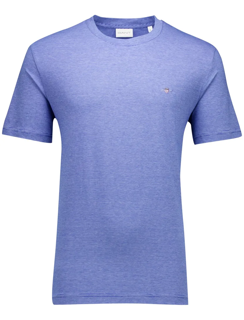 Gant gestreept T-shirt blauw wit jersey korte mouw