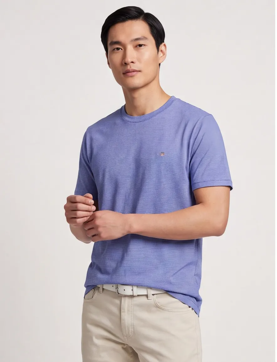 Gant gestreept T-shirt blauw wit jersey gestreept