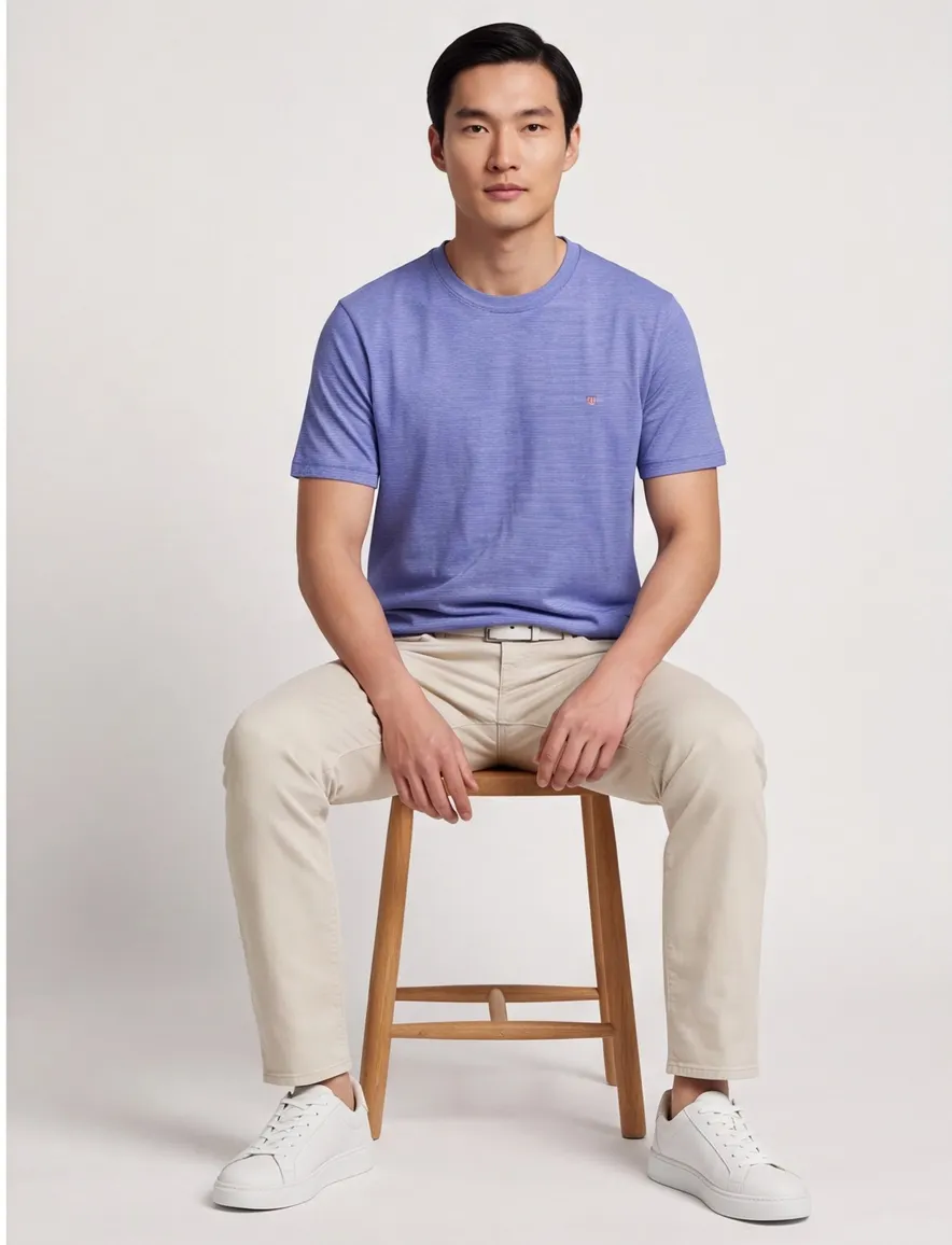 Gant gestreept T-shirt blauw wit jersey