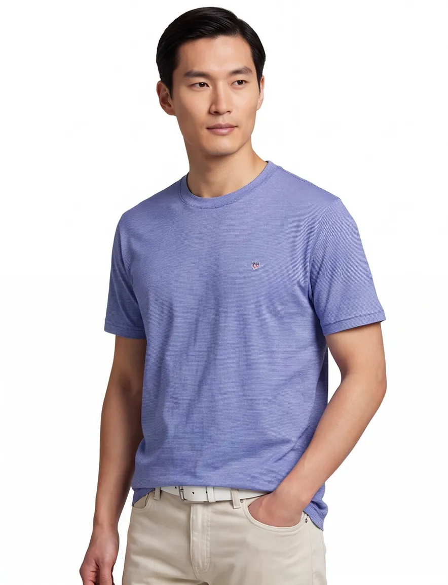 Gant gestreept T-shirt blauw wit jersey gestreept