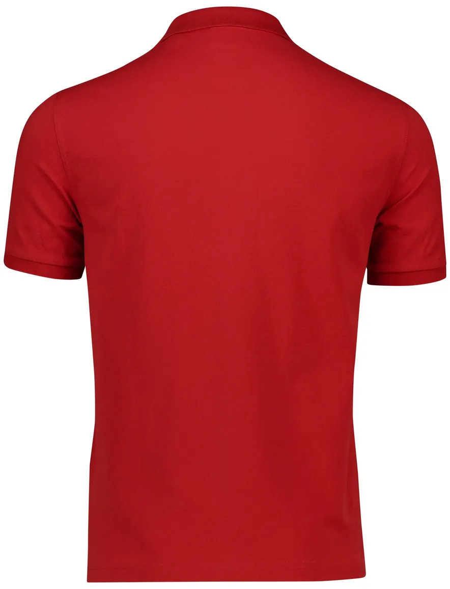 Gant polo rood effen Regular Fit pique