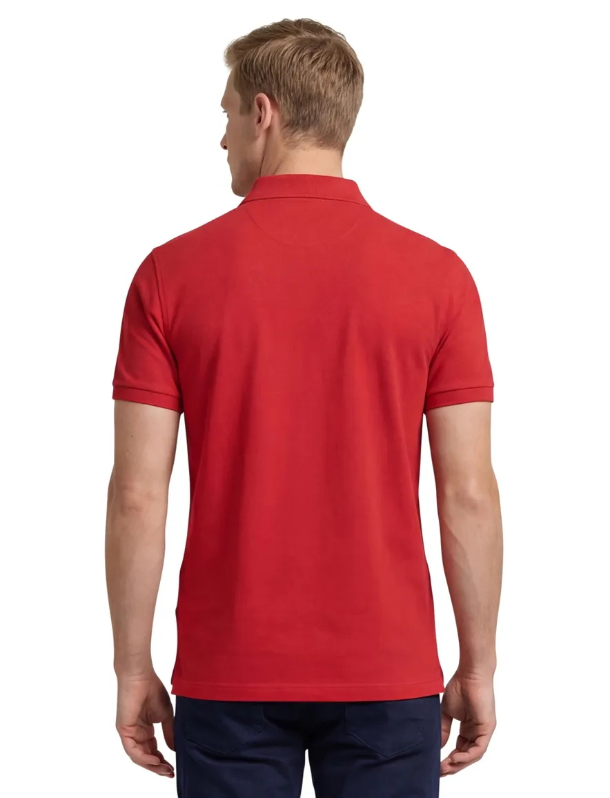 Gant polo rood effen Regular Fit pique