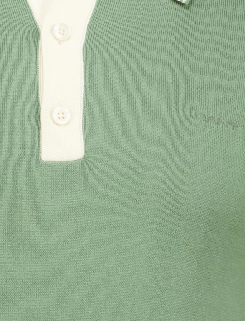 groen creme Gant modal blend SS polo korte mouwen