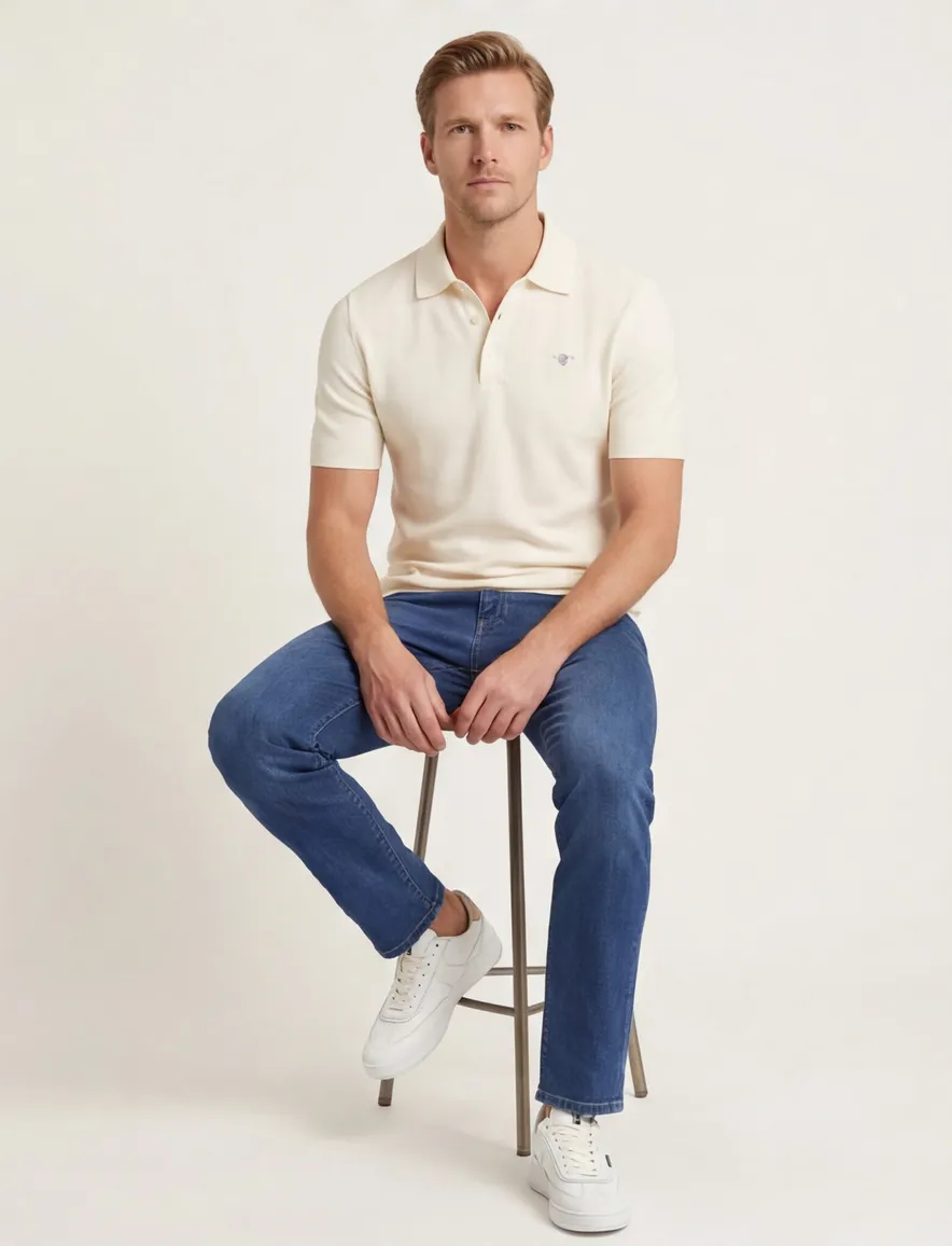 Gant polo creme katoen