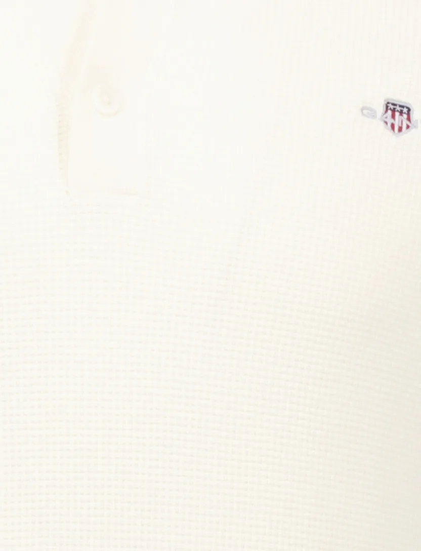 Gant polo creme katoen v-hals