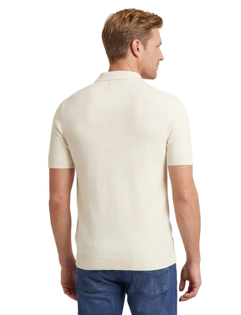 Gant polo creme katoen v-hals