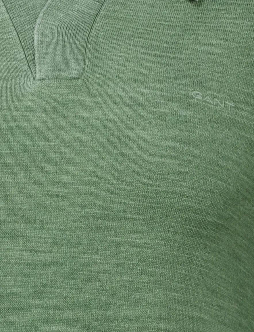 Gant polo groen katoen v-hals