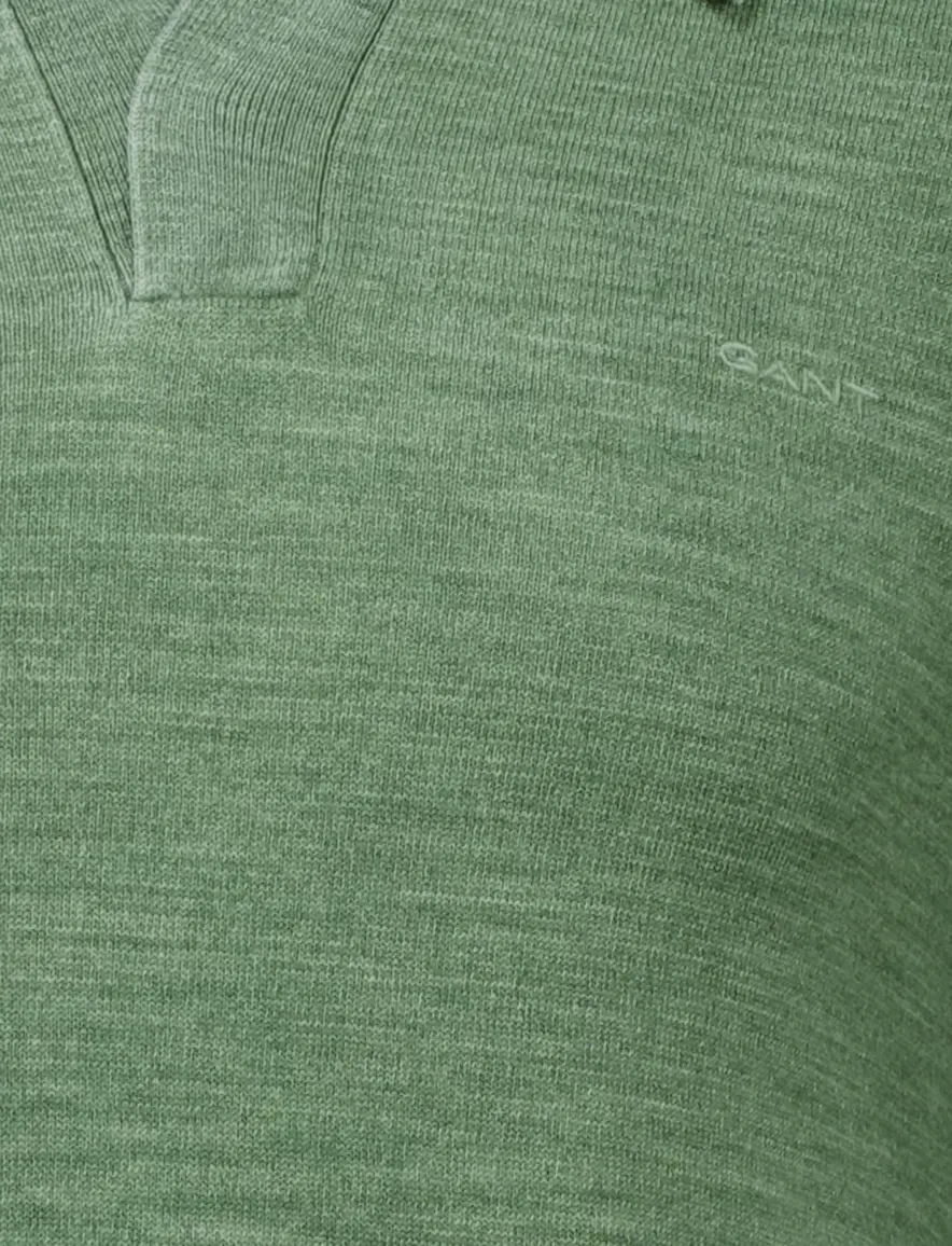 Gant polo groen katoen v-hals