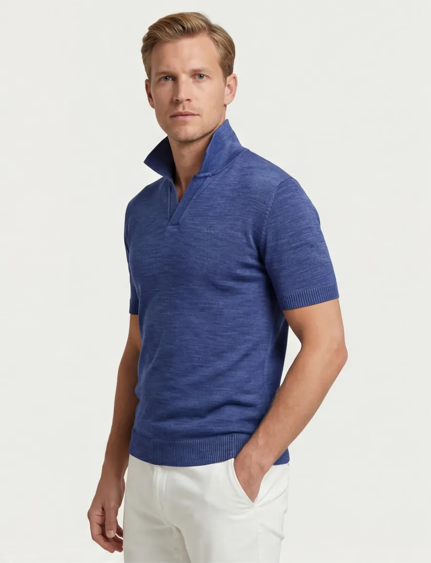Gant polo blauw v-hals