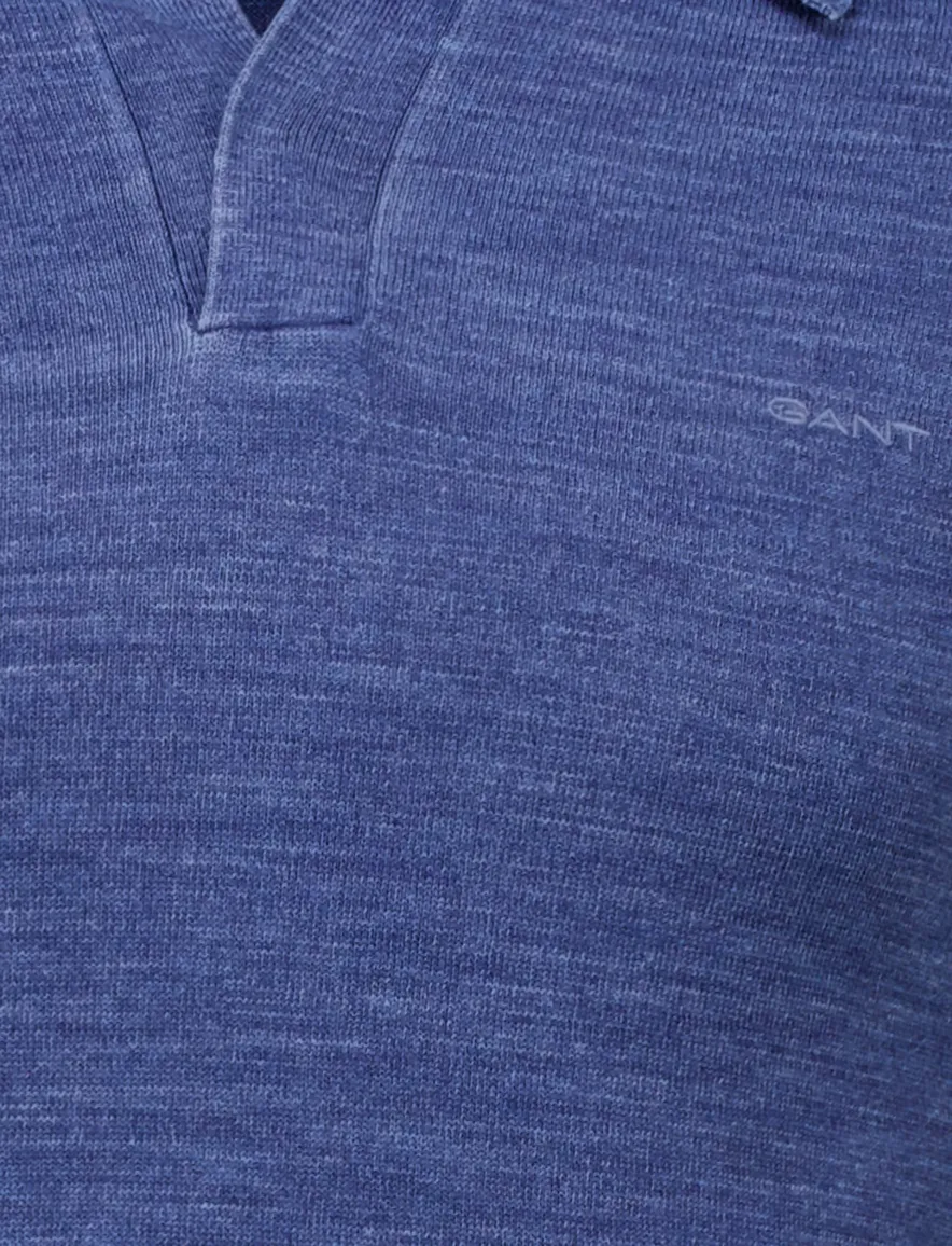 Gant polo blauw v-hals