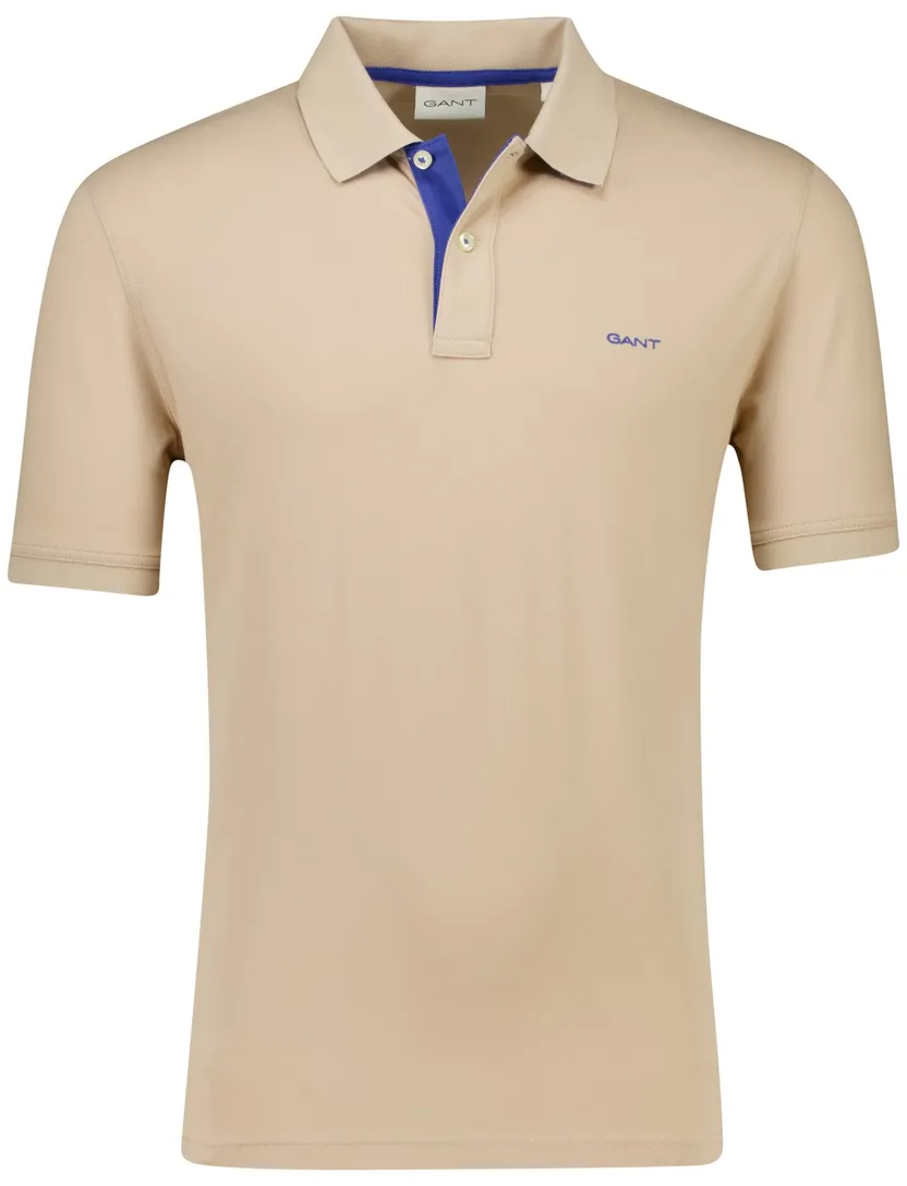 Gant regular fit 2 knoops polo beige