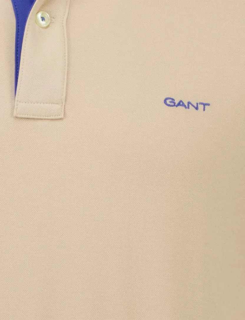 Gant regular fit 2 knoops polo beige