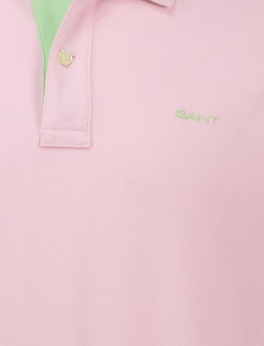 Gant regular fit 2 knoops polo roze