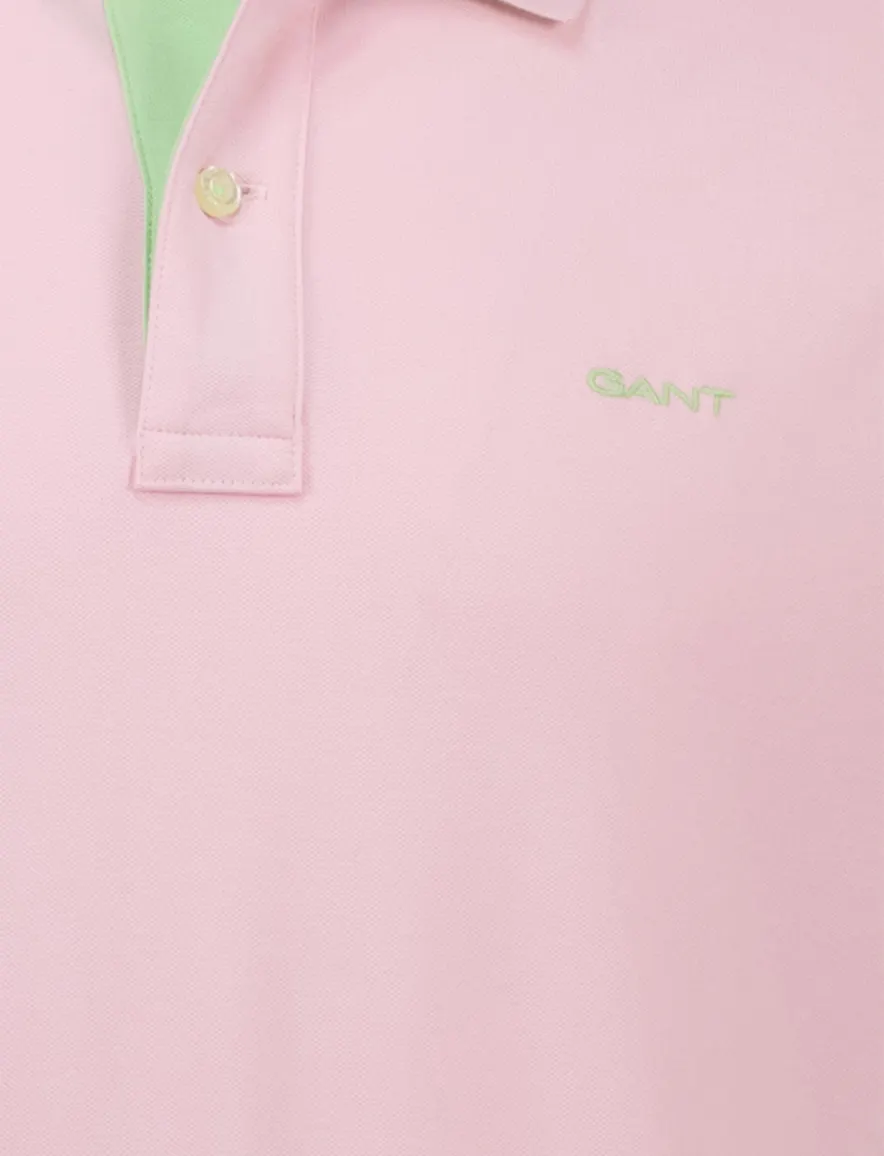 Gant regular fit 2 knoops polo roze