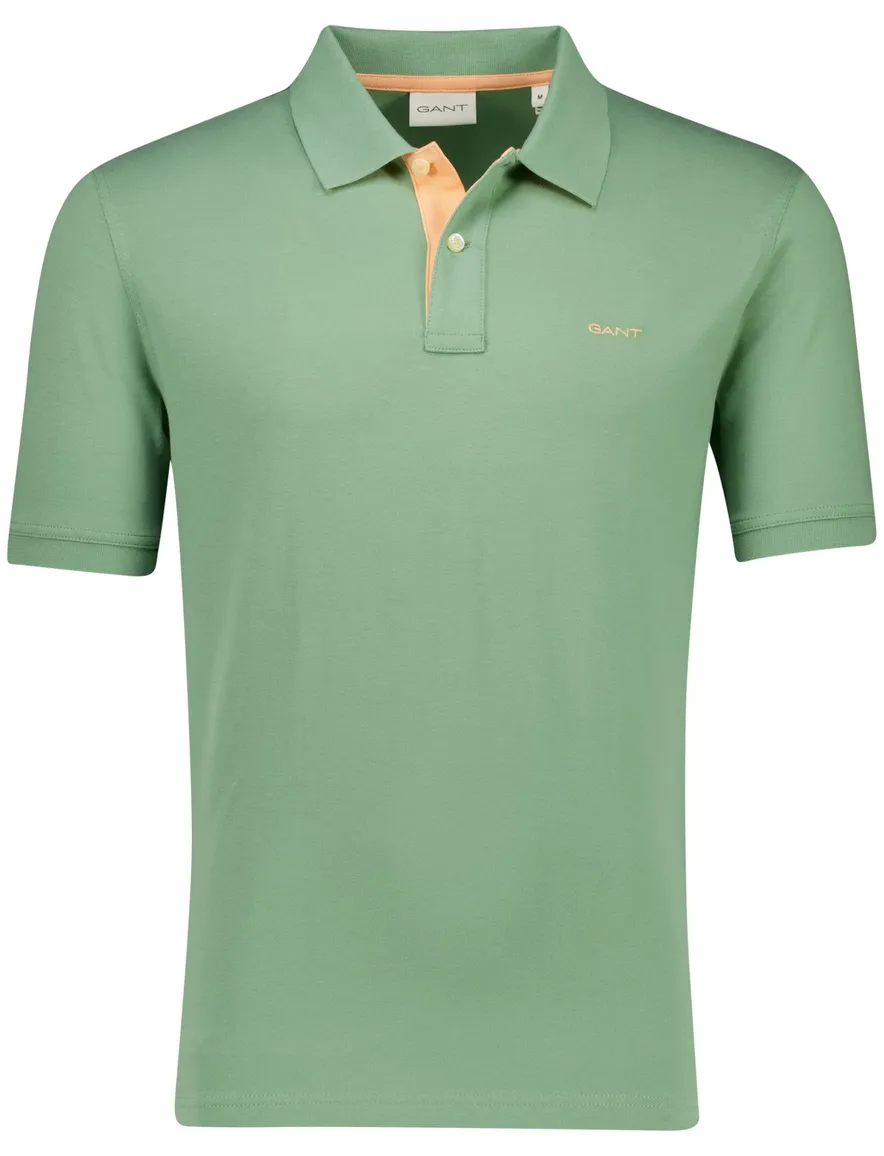 Gant regular fit 2 knoops polo groen