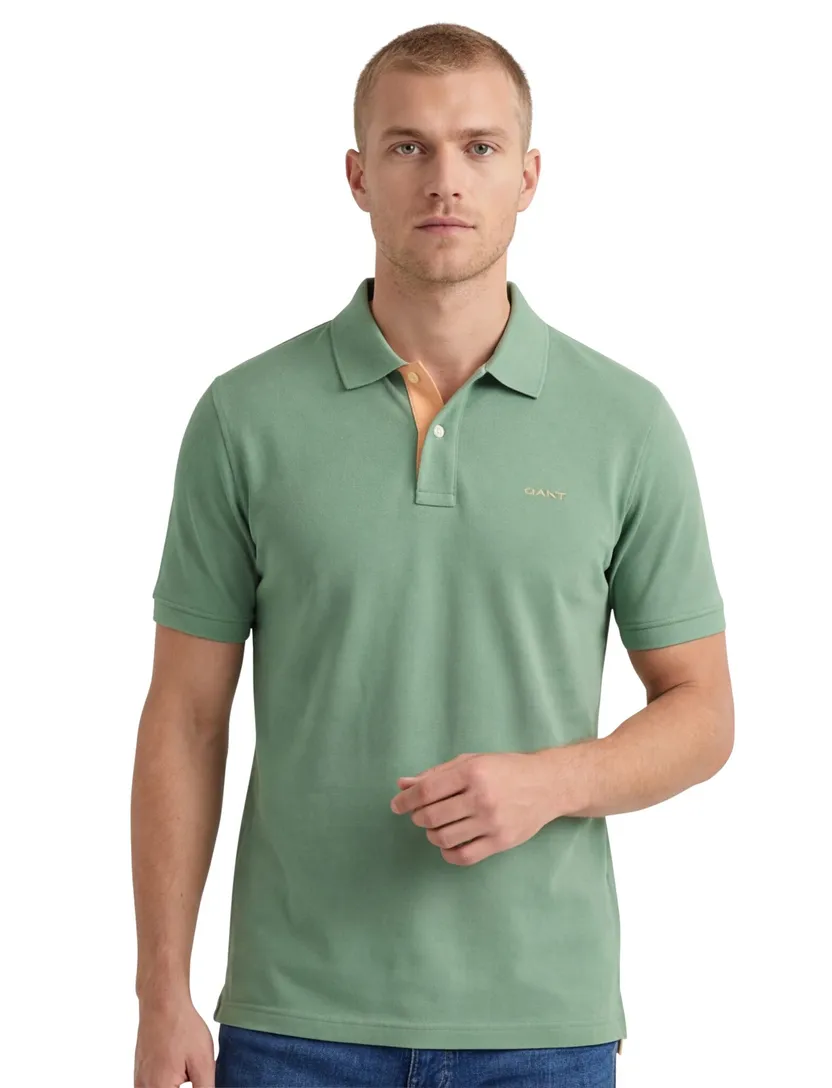 Gant wijde fit 2 knoops polo groen