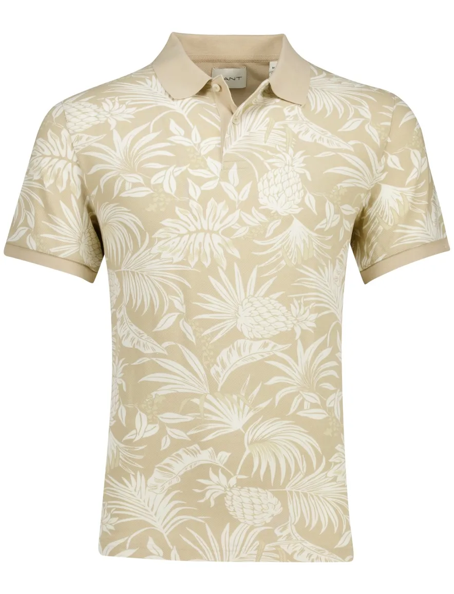 poloshirt korte mouw beige Gant