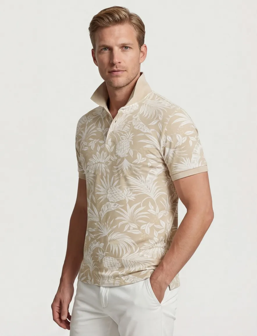 poloshirt korte mouw beige Gant