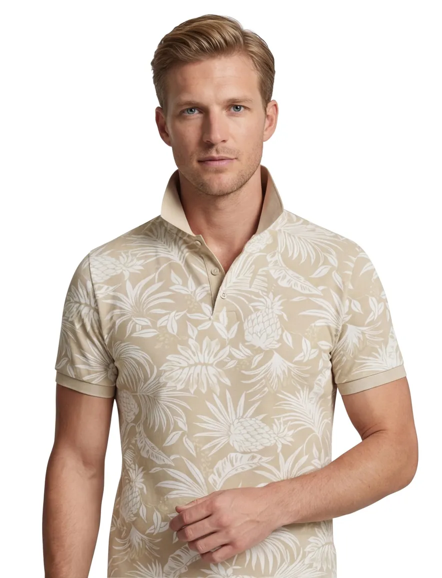 poloshirt korte mouw beige Gant