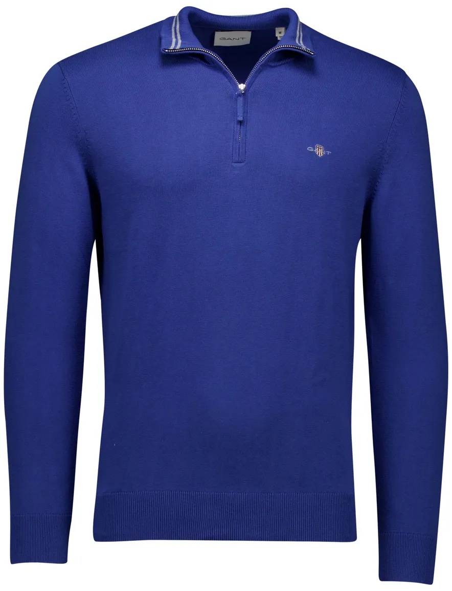 Gant classic half zip trui blauw