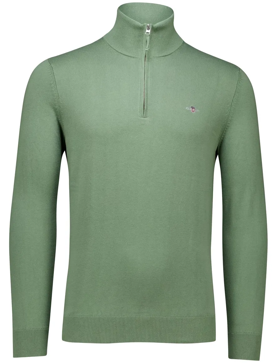 Gant classic half zip trui groen