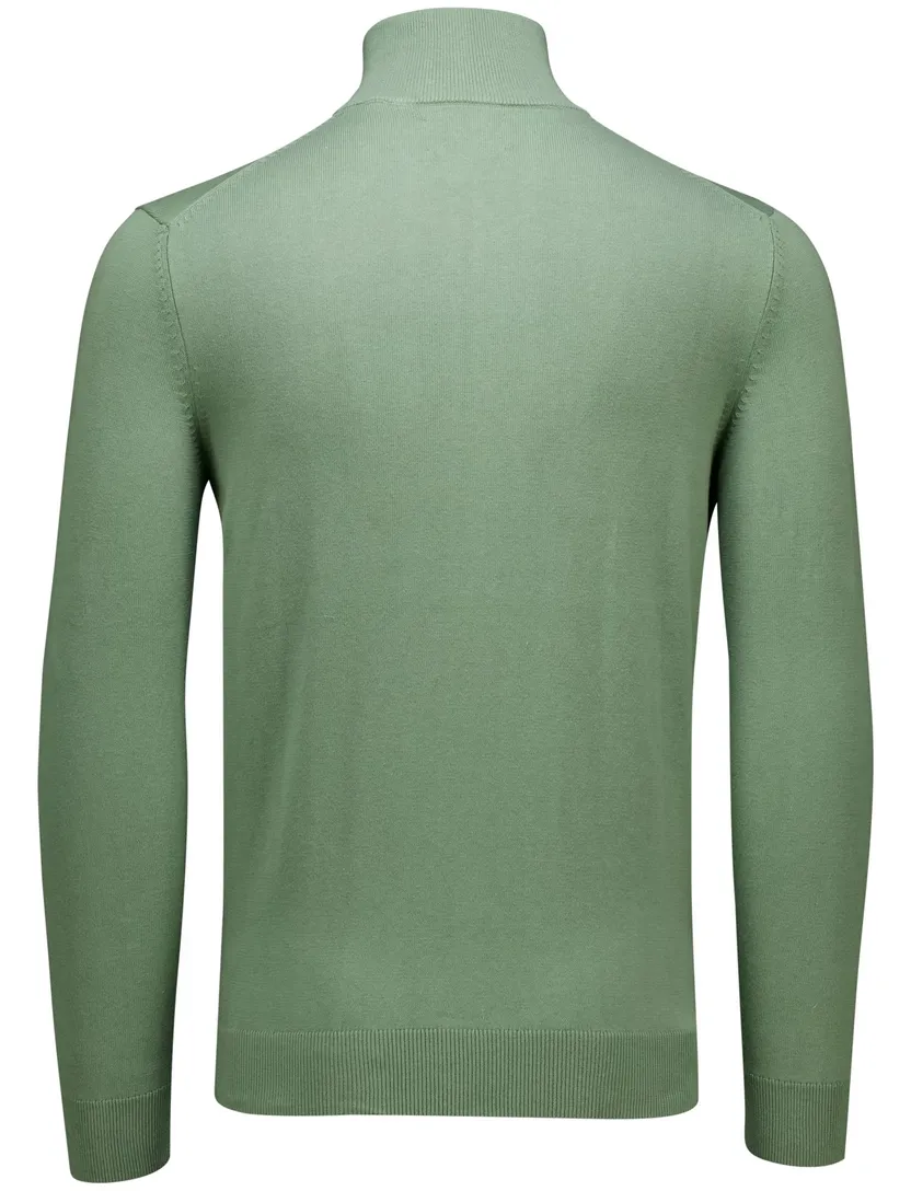 katoenen trui Gant half zip trui effen groen normale fit