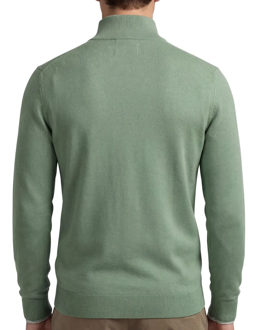 Gant trui half zip effen groen halfzip normale fit