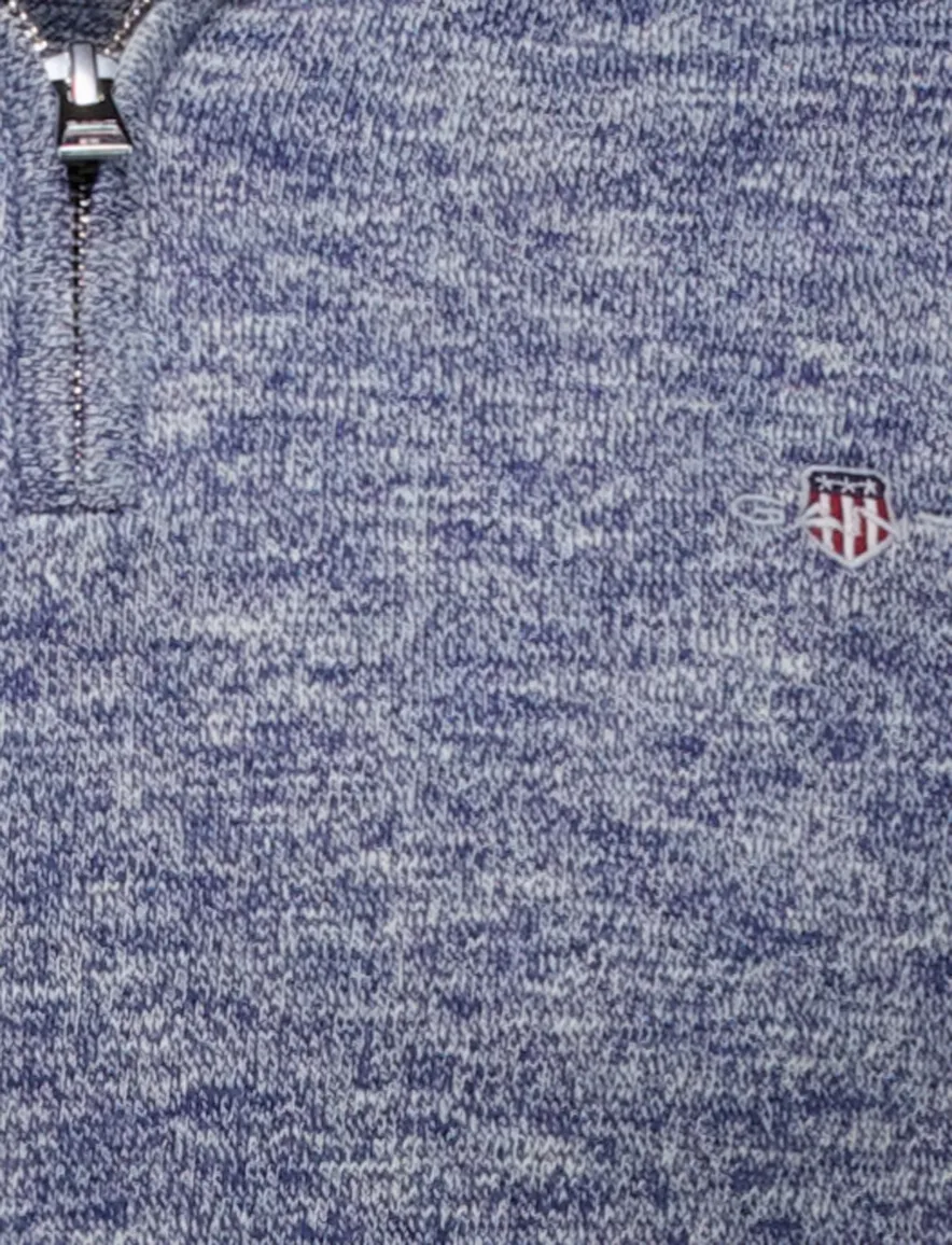 Gant cotton half zip trui blauw