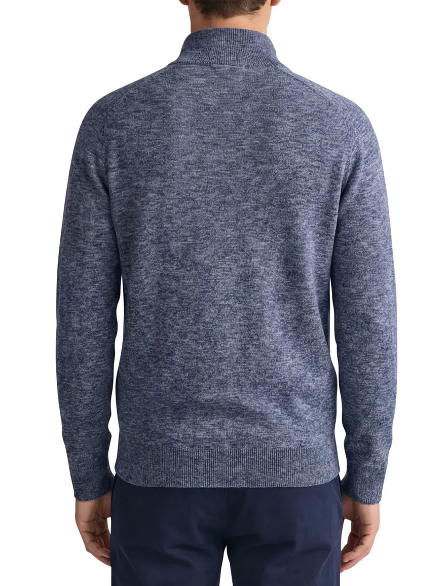 Gant cotton half zip trui blauw