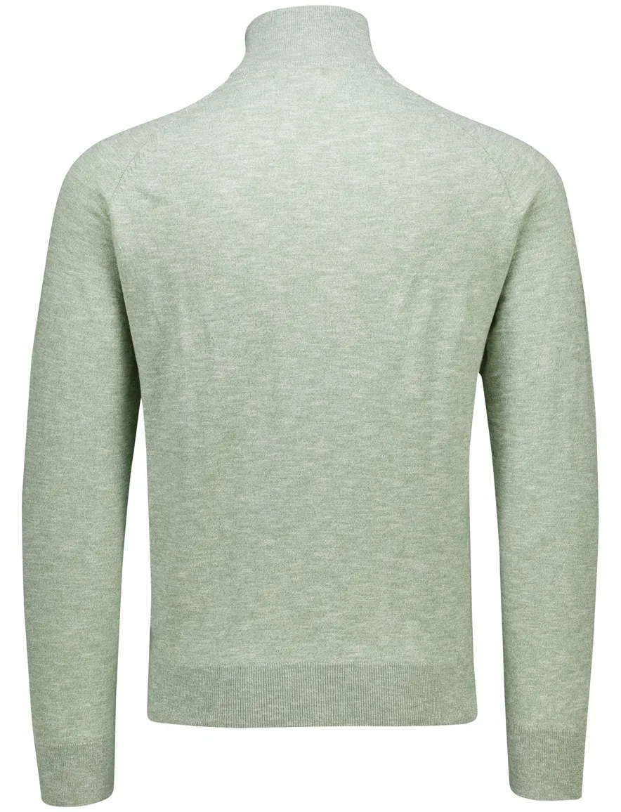 Gant trui groen gemeleerd half zip gemêleerd
