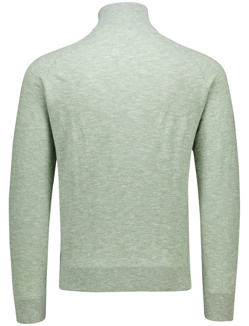 Gant trui groen gemeleerd half zip katoen