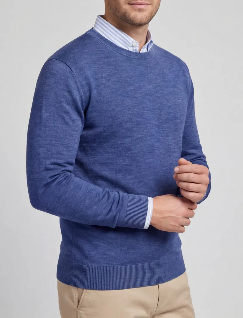 Gant Sunfaded crew neck blauw gemêleerd